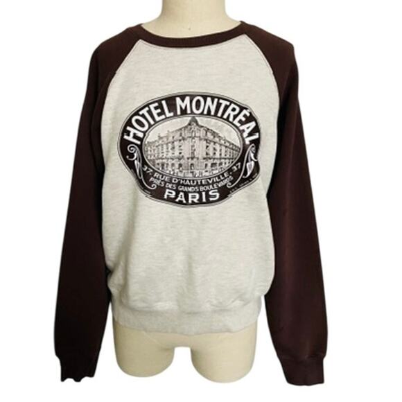 LUNE Hotel Montreal Paris Oatmeal Brown Sweatshirt - Picture 1 of 6
